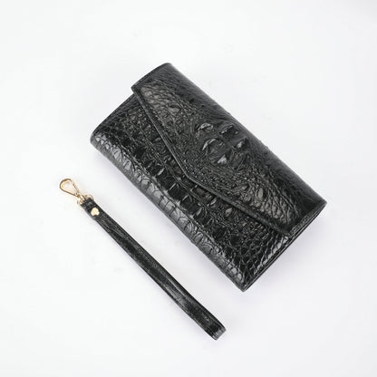 Women Crocodile Leather Wallet Long Clutch Purse