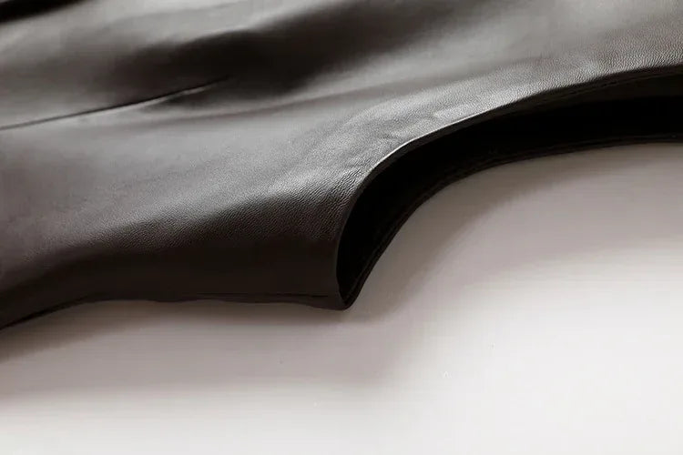 Women Leather Office Vest in Genuine Sheepskin