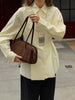 Women Cotton Button Down Shirt Loose Fit Long Sleeve