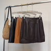 Women’s Genuine Leather Mini Skirt High Waist