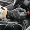 Men’s Black Leather Gloves for Driving, Motorcycle Riding and Touchscreen Use