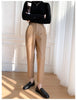 High Waisted Black Women Leather Pants Harem Style