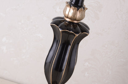 European fabric bedside table lamp black gold