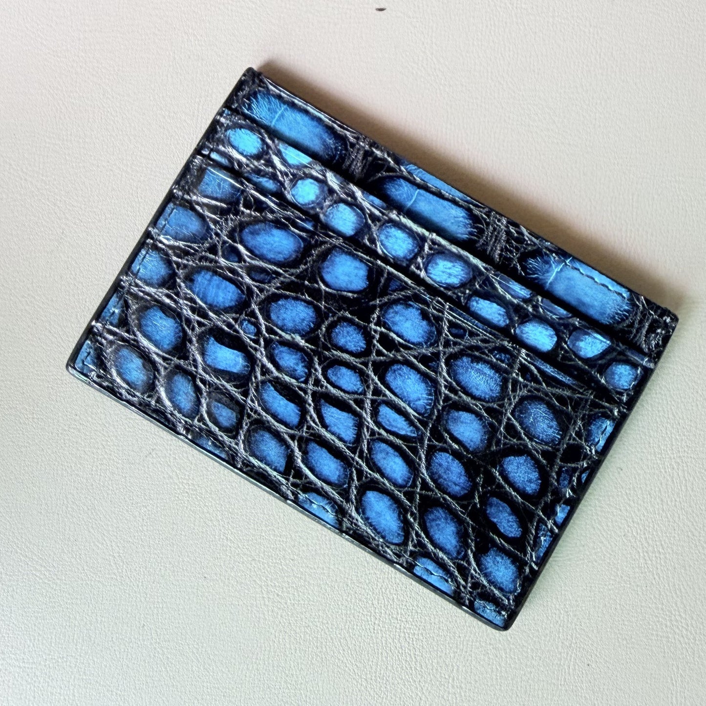 Crocodile Leather Card Holder with Five Card Slots 1