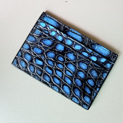Crocodile Leather Card Holder with Five Card Slots 1