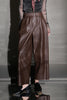 Women Genuine Leather High Waisted Wide Leg Pants