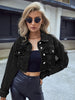 womens cropped denim jacket