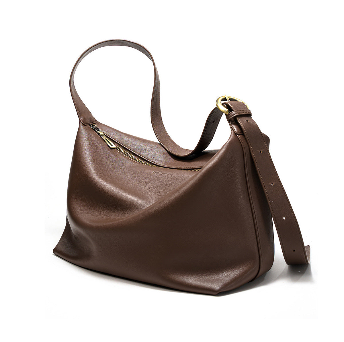 Soft leather large capacity shoulder tote bag