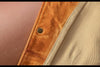 Men's slim-fit washed orange leather motorcycle vest