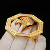 Eagle Head Belt Buckle in Gold with Rhinestones