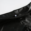 Black Faux Leather Shorts for Women with Buckle Low Waist