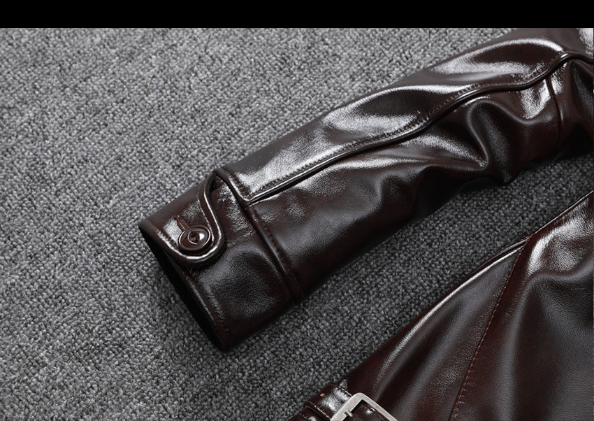 Men’s Genuine Leather Aviator Jacket Wax Finish Flight Style