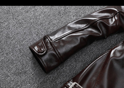 Men’s Genuine Leather Aviator Jacket Wax Finish Flight Style