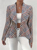 Women’s Houndstooth Peplum Blazer Top
