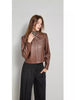 Petite slimfit leather blazer jacket