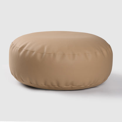 Faux Leather Pouf Ottoman Cover with Carry Handle