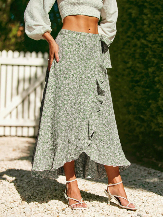 side wrap maxi skirt summer beach outfit