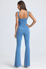 Lace-Up Denim Vest for Women with Adjustable Straps