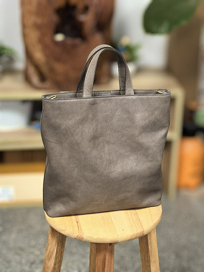 Top Grain Cowhide Leather Shoulder Purse with Brass Hardware