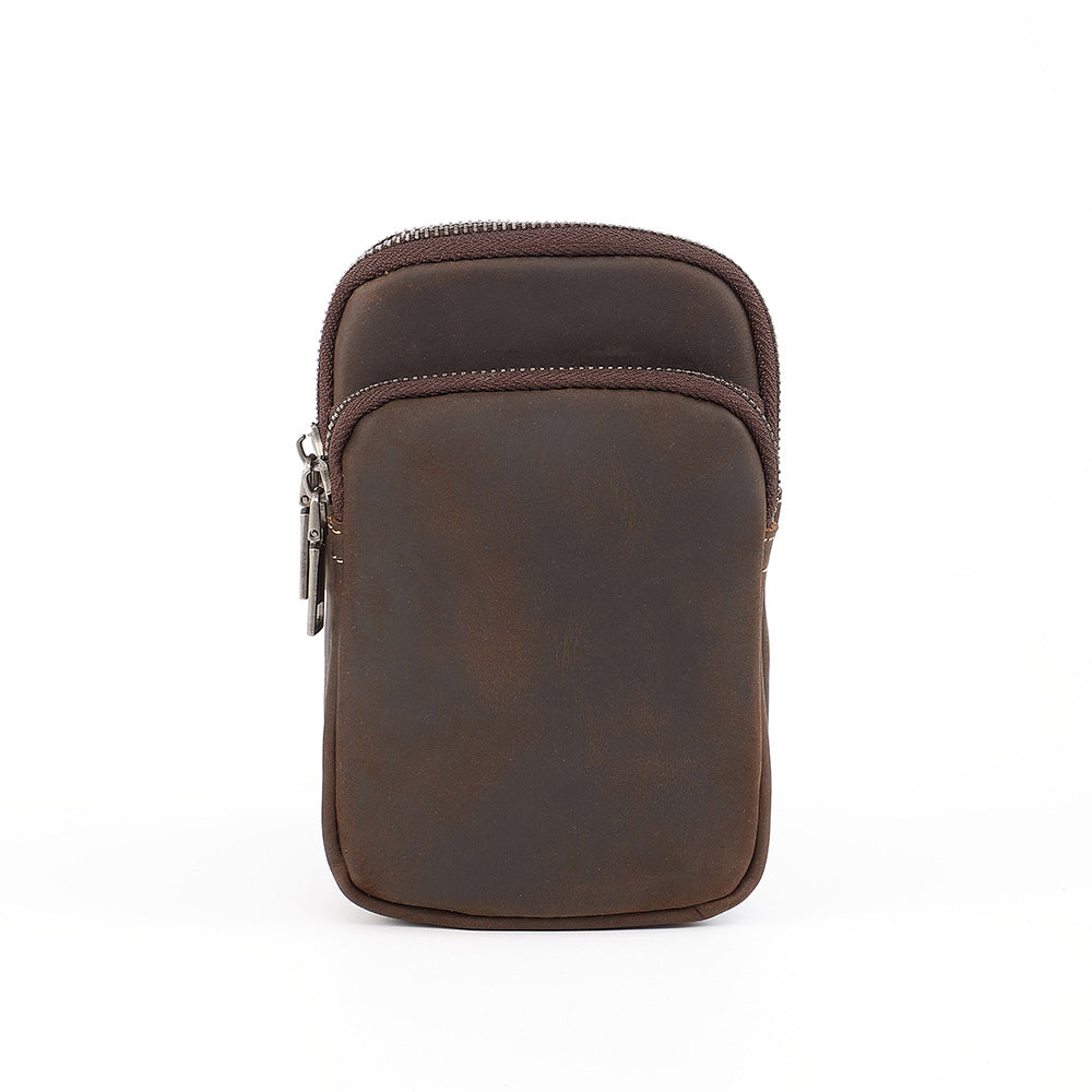 Genuine Leather Waist Bag for Men with Belt Loop