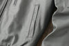 Men Grey Genuine Leather Bomber Jacket