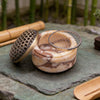 Marble Incense Burner with Decorative Metal Dome for Home Decor