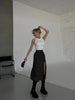 Split Thigh Maxi Skirt Beach Outfit