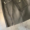 Women’s Leather Mini Skirt High Waist A-line