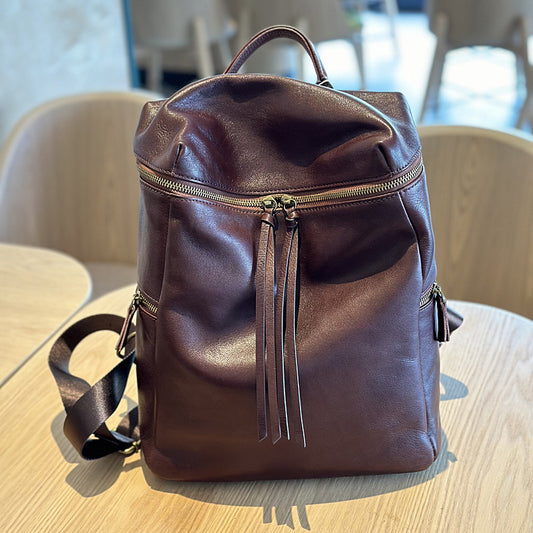 Leather Backpack for Women Laptop Bag Commuter Shoulder
