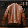 Men’s Oily Brown Waxed Cowhide Biker Jacket