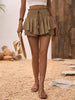 Ruffle Hem Smocked High Waist Skort for Women