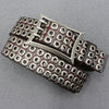 Punk studded wide leather belt with rivets