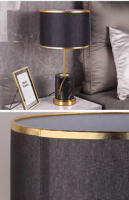Modern scandinavian marble table lamp gold trim