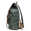 Canvas Backpack with 15.6-Inch Laptop Storage and Crazy Horse Leather