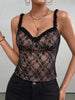 Black lace camisole top with ruffle straps