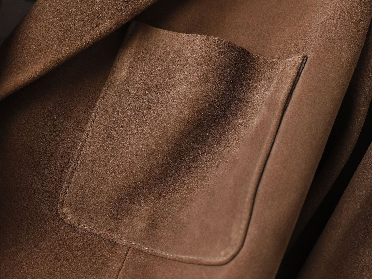 Genuine Leather Suede Jacket Oversized Suit Coat for Women
