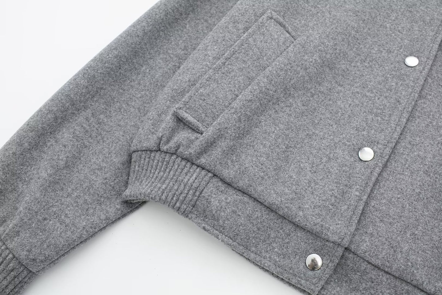 Women Loose Wool Bomber Pilot Jacket