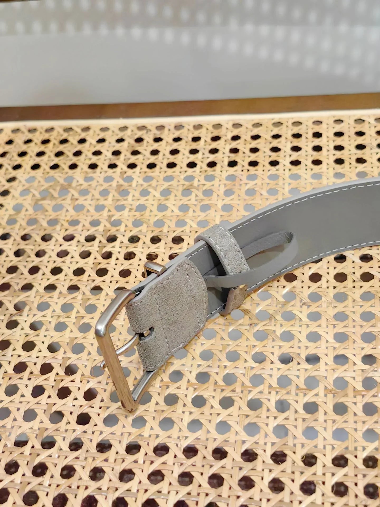 women suede leather wide belt with silver buckle