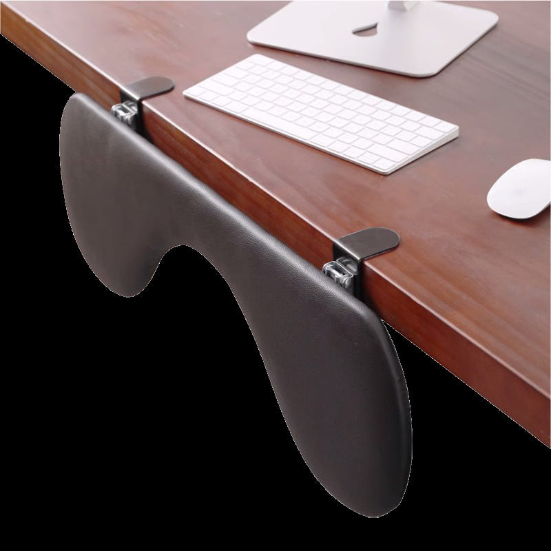 Leather armrest with folding clamp desk support