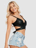 Black pu leather wrap crop top