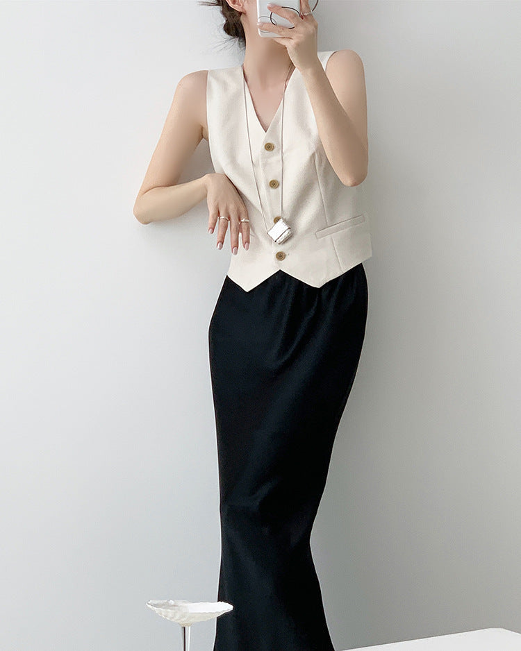 Stylish Women Vest Waist Coast For Work Causal