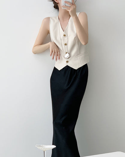 Stylish Women Vest Waist Coast For Work Causal