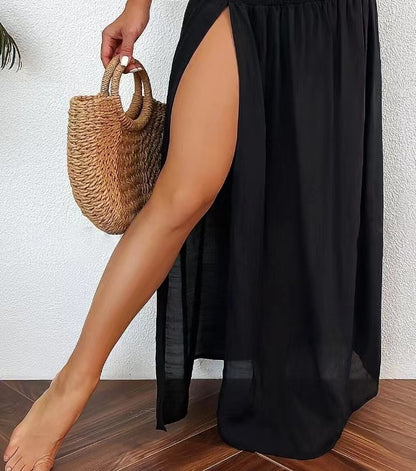 Swim Summer Beach Split Thigh Cover Up Skirt