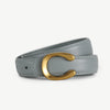 Women’s Black Leather Belt with Slim Gold C Buckle