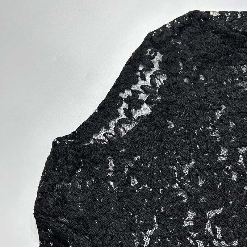 Sheer long sleeve lace maxi dress for women