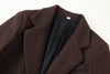 Long brown wool coat women winter outerwear
