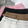 Genuine Leather A-Line Mini Skirt With Belt