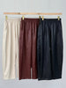 Women Leather Baggy Pants Retro Elastic Waist Loose Fit