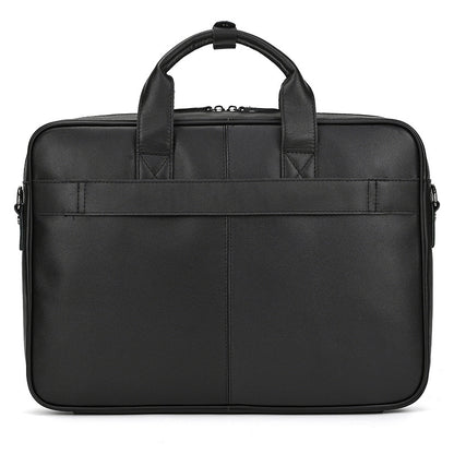 Genuine Leather Carry-On Office Bag with Trolley Strap