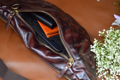 Leather Chest Bag for Men and Women Crossbody Messenger Purse